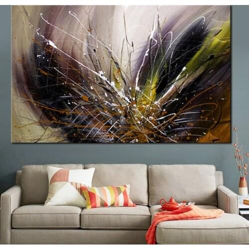 100% Hand Painted Modern Abstract Acrylic Oil Paintings on Canvas Poster and Pictures Wall Art for Living Room Home Decoration