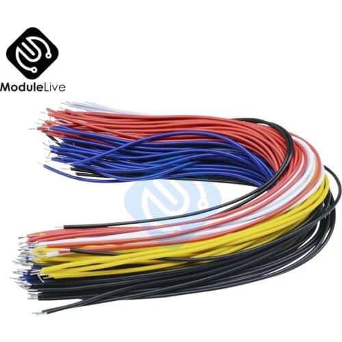 100PCS 20CM Color Flexible Two Ends Tin-plated Breadboard Jumper Cable Wires Diy