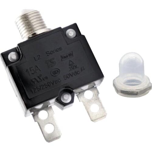15A Circuit Breaker Overload Protector Switch Fuse Resettable AC 125/250V