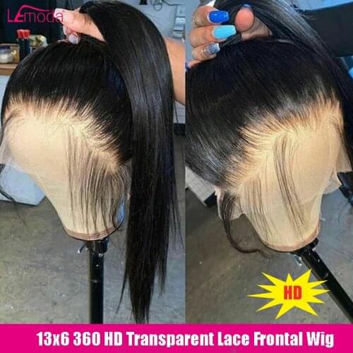 HD Lace Frontal Wig 13x4 13x6 Transparent Lace Front Wig Straight Human Hair 5x5 HD Lace Closure Wig Preplucked Brazilian Remy