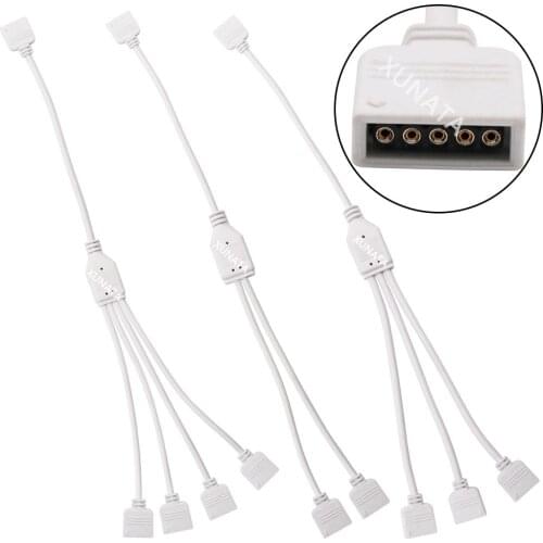 5 Pin 4Pin RGB RGBW Pin Connector 1 to 2 3 4 Splitter Female Extension Wire Cable for 5050 3528 RGB RGBW RGBWW LED Strip Light