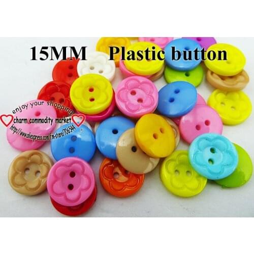 100PCS 10colors Dyed Plastic flower pattern buttons coat boots sewing clothes accessories P-132
