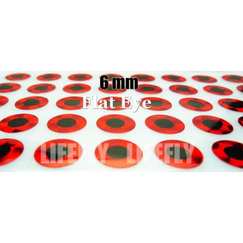 6mm Flat Red / Wholesale 1100 Flat Eyes, Fly Tying, Jig Tying, Lure Making, Spinner Baits