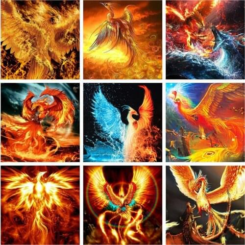 Diamond Painting Phoenix 5D DIY Diamond Mosaic Full Layout Rhinestone Embroidery Animals Cross Stitch Kit Home Decor