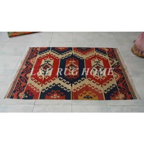 Free shipping 4'X6' kilim carpets,hand knotted woolen Kelim rugs, Pakistan Turkish area rug