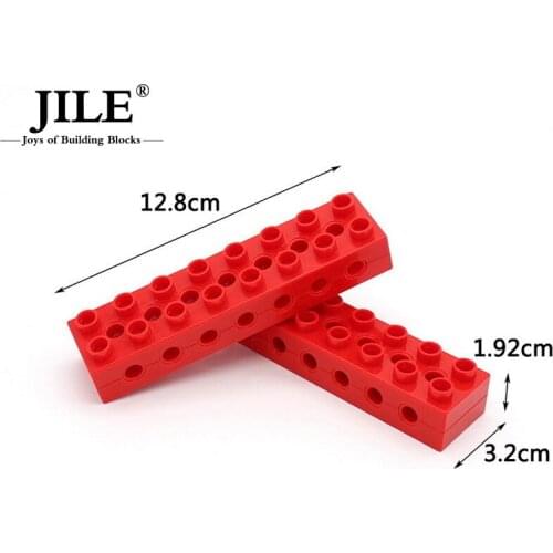 Big Building Blocks Bricks 2x8 Large Particles with 17 Hole DIY Compatible with Assembles Particles Science Technology Toys 9656