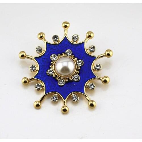 2020 New European and American style Enamel inlaid semi-precious stones wild temperament blue brooch