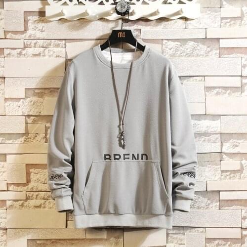 EL BARCO Autumn Print Casual Men Sweatshirt Black Grey Streetwear Male Hoodies Coats Soft Korea Harajuku White Pullover Tops 4XL