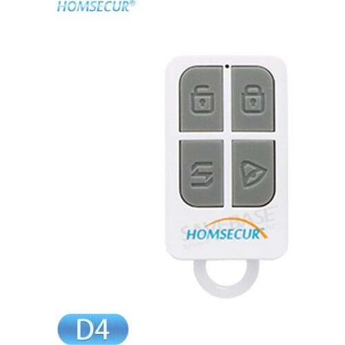 HOMSECUR (2pcs/4pcs/10pcs optional )Wireless Remote Control 433MHz D4 For Our 433MHz Home Security Alarm System