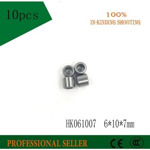 Free shipping High Quality 10Pcs HK061007 HK0607 37941/6 Drawn Cup Type Needle Roller Bearing 6 x 10 x 7mm