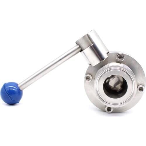 SS304 stainless steel food grade butterfly valves for quick connection to pipeline valves