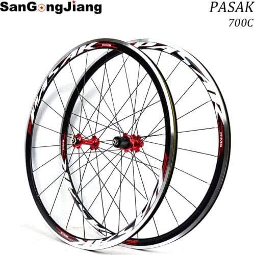 PASAK Bicycle wheelset Road bike wheelset 24H 700C Sealed Bearing ultra light Wheels Wheelset Rim 7-11 speed support 1650g wheel