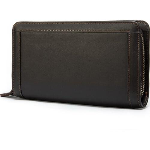 Men Wallet Clutch Genuine Leather Brand Rfid Wallet Male Organizer Cell Phone Clutch Bag Long Coin Purse
