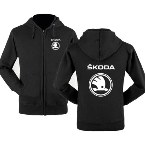 2021 New Fashion Skoda Car Logo Sweatshirt Hoodies Men Hoody Spring Autumn Fleece Cotton Zipper Jacket Harajuku Male Clothing