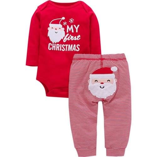 Baby Girl Clothes 2019 Spring Baby Clothing Sets Santa Claus Cartoon Printing Sweater+Casual Pants 2Pcs for Baby Clothes