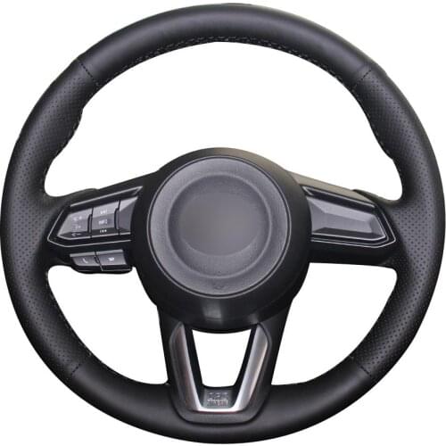 DIY Customize Braiding Black Synthetic Leather Steering Wheel Cover For Mazda 3 Axela 2017 Mazda 6 Atenza 2017 2018 Cx -5 Cx5 20