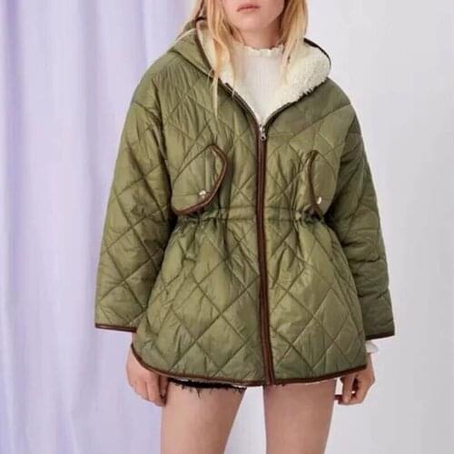 Quality 11.26 High End Winter Hooded Argyle Casual Loose Double Sided Wear Parkas Women Thicken Keep Warm Overcoat Outerwear