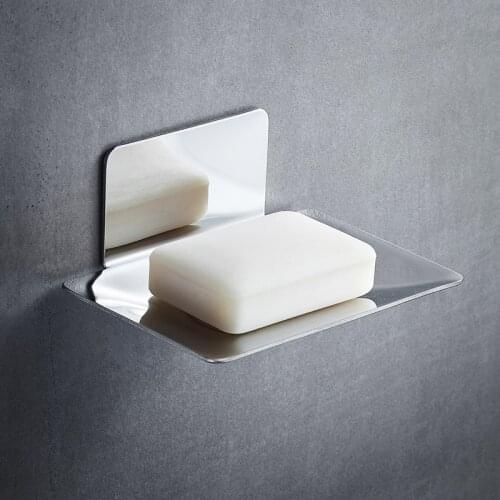 Stainless Steel Hollow Out Soap Holder Wall-mounted Draining Storage Plate Bathroom Supplies