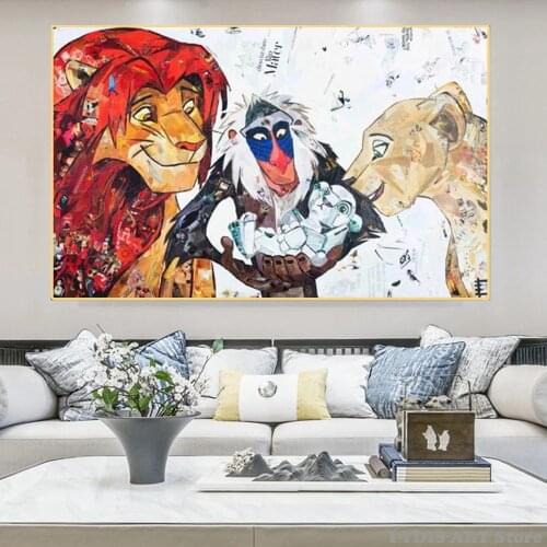 Disney Lion King Movie Posters Catoon Canvas Painting Nursery Wall Cuadros and Prints Wall Art Pictures for Kids Room Home Decor