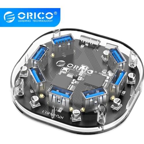 7 Ports USB3.0 Transparent HUB High Speed With Micro USB Power Interface Be applicable Macbook,Mac Linux Chrome OS , H7U-U3