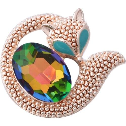 10pcs/lot New Snap Jewelry Mixed Rose Gold Fox 18mm Metal Snap Button for Women Fit Snap Bracelet DIY Ginger Button Jewelry