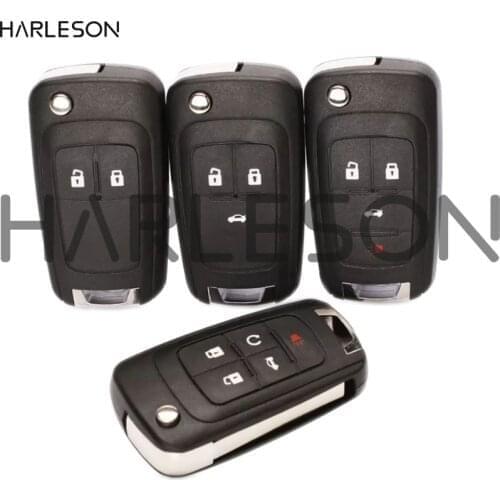2/3/4/5 Button Folding Flip Remote Smart Car Key Fob 315/433MHz ID46 Chip For Chevrolet Aveo Cruze Orlando HU100 Uncut Blade