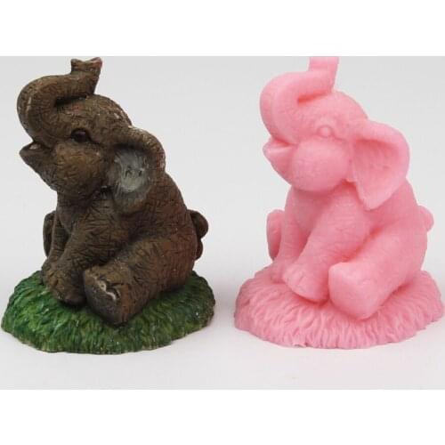 3D Cute Elephant Ceramic Plaster Silicone Mold Fondant Cake DIY Creative Decorating Tools Candy Chocolate Baking Cooking Mould