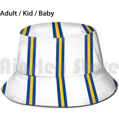 Leeds Stripes Sun Hat Foldable UV Protection Leeds United Football Team Club English Epl Premier Fan Fans Stripes