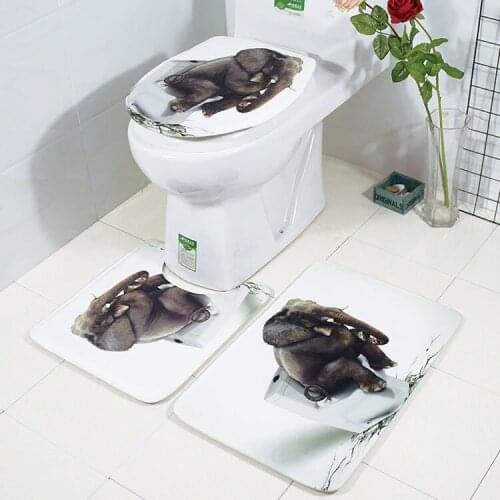 Elephant Bathroom Carpet Cover Toilet Seat Cushion Base Carpet Non-Slip Bathroom Pendant Doormat Cover