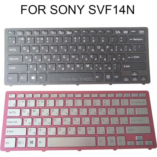 Backlit keyboard Replacement keyboards SVF14 for SONY Vaio SVF14N SVF 14N Russian black pink frame 149264631 149263761 RU NABBQ