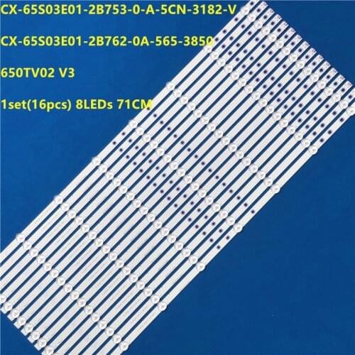 New LED Backlight strip 8 Lamp for 65" TV KDL-65W855C Kdl-65w859c 650TV02 V3 T650HVF05.1 T650HVF05 CX-65S03E01-2B753-0-A-5CN-318