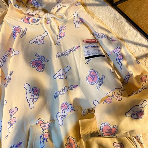 Hip Hop Streetwear Funny Rabbit Full Print Graphic Hoodies Sweatshirt Women Harajuku Fashion Tops 2021 New Korean Teens Clothes