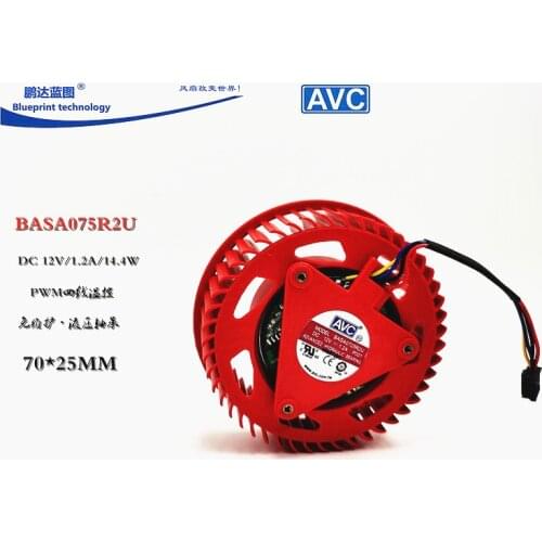 AVC BASA0725R2U ATI Graphics card Cooling fan for ATI HD5970 HD4870 HD5850 HD5870 HD4890 Graphics card 12V 1.2A 4pin