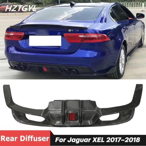 High Quality Carbon Fiber Rear Bumper Lip Diffuser Spoiler With Led Light For Jaguar XEL Car Refitting 2017-2018
