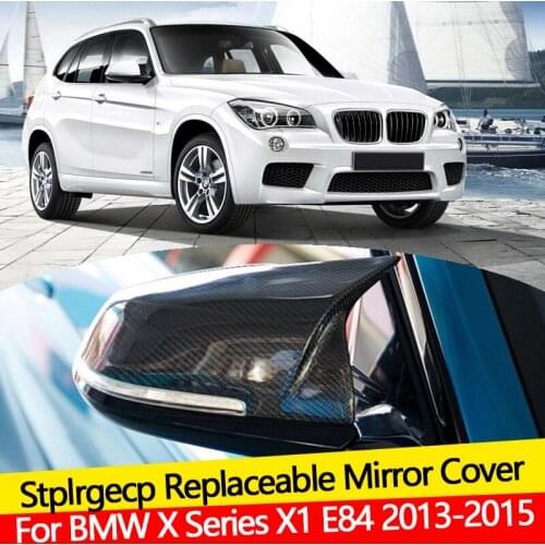 2pcs carbon Fiber Replacement Auto Car Rear View Side Mirror Cover Trim For BMW X Series X1 E84 2013-2015
