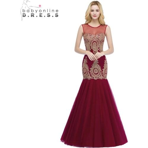 Sexy Illusion Burgundy Mermaid Lace Long Evening Dress Robe de Soiree Longue Elegant Tulle Evening Gown Vestido de Festa