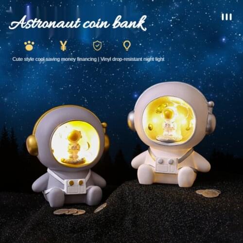1pc Cute Creative Children Astronaut Piggy Bank Cartoon Anime Spaceman Vinyl Coin Banknote Piggy Bank Gift Money Safe Home Decor