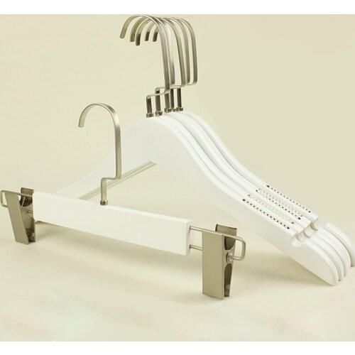 10pcs/lot 32cm-38cm White solid wood hanger/Wood hanger(20pcs Free Engraving for LOGO)