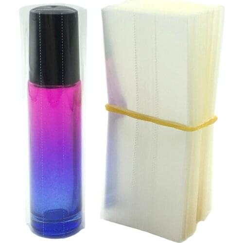 200pcs/lot Clear PVC Heat Shrink Wrap Film for Essential Oil Bottles 10ml Roll On Bottles