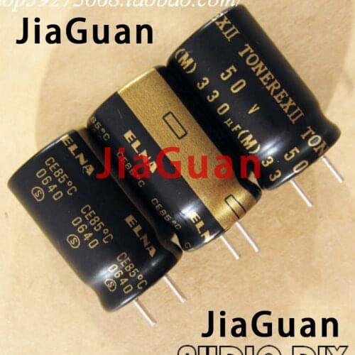 4PCS ELNA TONEREX II 50V330UF 12.5X20MM ROB 330UF 50V tuner audio capacitor TONEREX2 Black gold 330uF/50V