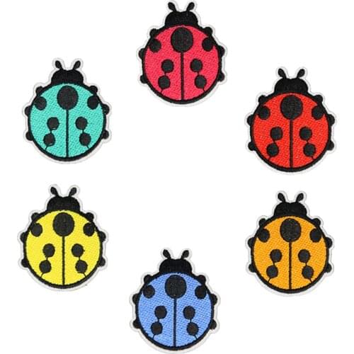 6pcs Ladybug Design Embroidery Patch Applique for Bag Hat T-Shirt Clothing