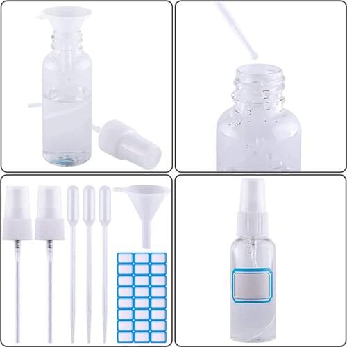 60ml 2oz 16pcs Empty Spray Bottle Container Clear Bottles with Funnels