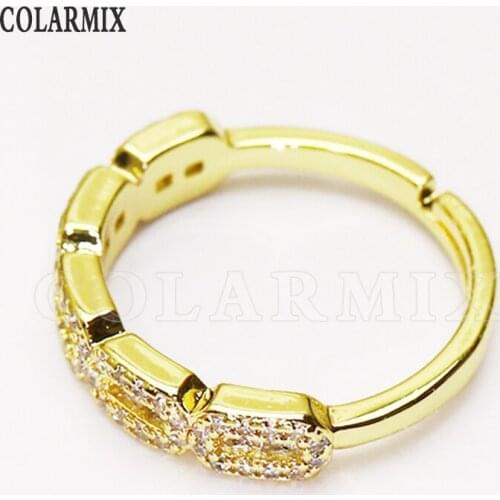 8 piece Zircon rings Open jewelry rings Gold color jewelry rings Gift for women jewelry Gift 51320