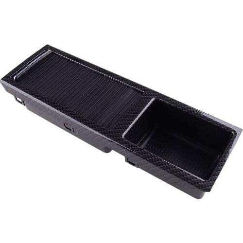 Center Console Tray Insert Storage w/ Roller Cover Car Plastic Carbon Fiber Texture Black fit for BMW 3-Series E46 51167038323