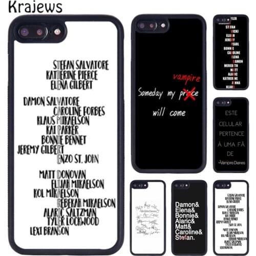 Krajews The Vampire Diaries Character Name Phone Case For iPhone X XR XS 11 12 Pro MAX 6 7 8 Plus Samsung S7 S8 S9 S10