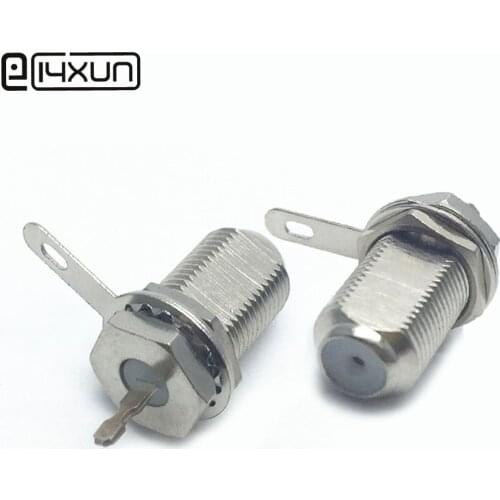 EClyxun 2pcs Inch F Female jack with Nut Gasket TV General Head Inch Plug RF Connector Antenna Adapter