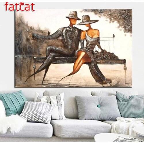 FATCAT Abstract couple 5D DIY Diamond Painting Full Square Round Drill Diamond Embroidery Cross Stitch kit Mosaic Lovers AE2760