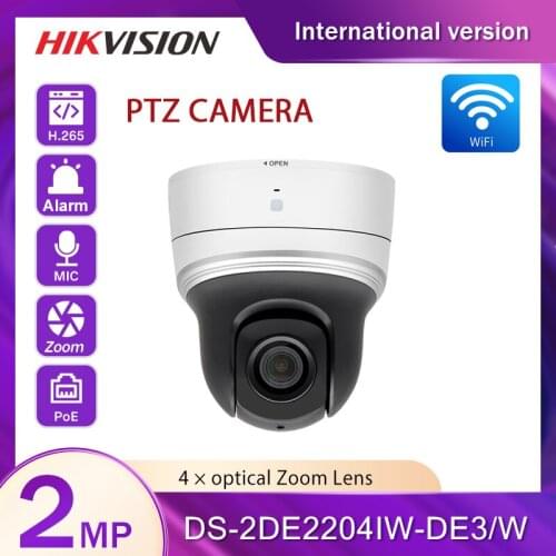 Hikvision 1080P 350 Panoramic PTZ 4XZoom IP Camera OEMDS-2DE2204IW-DE3/W Built-in MIC Home Security Indoor WiFi Wireless Monitor