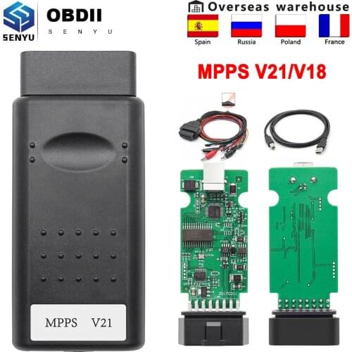 MPPS V18 V21 ECU Chip Tuning Interface Auto OBD 2 OBD2 For EDC15 EDC16 EDC17 Multi-Language CAN ECU Tunning Flasher Remap Cable