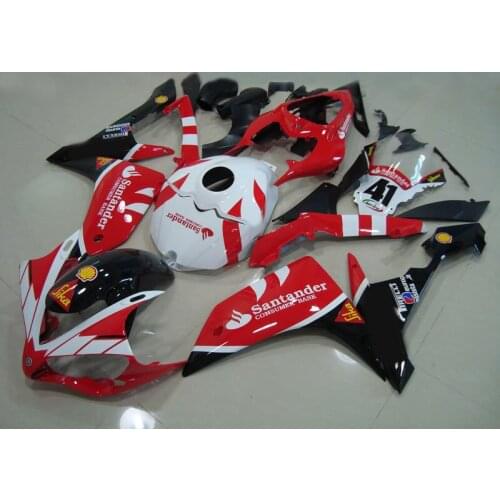 Injection mold Fairing kit for YAMAHA YZFR1 07 08 YZF R1 YZF1000 2007 2008 Red white black Motorcycle Fairings set+gifts YK04